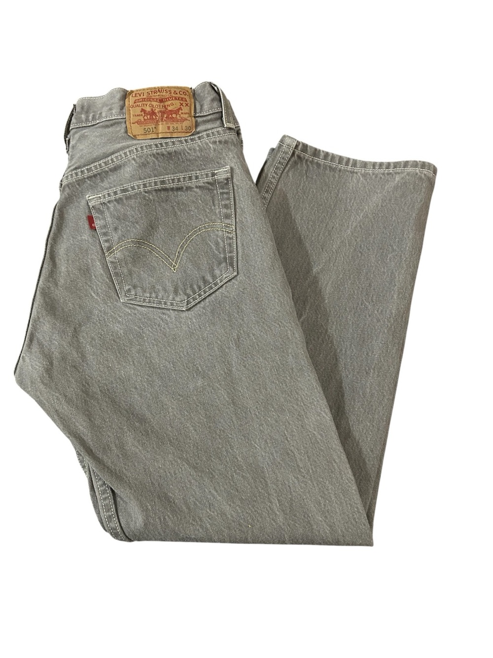 Levi's Original 501 Men's Grey Straight Leg Button fly Jeans